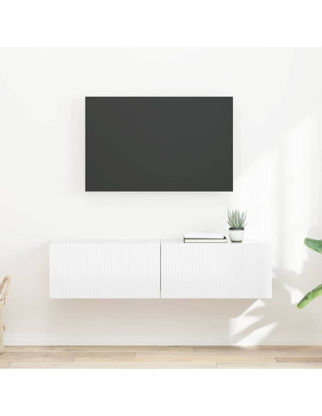 Mobile TV da parete 2 pcs Bianco Lucido 60 x 31 x 29.5 cm