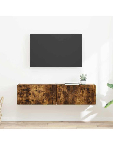 Mobile TV da parete 2 pcs Rovere fumé 60 x 31 x 29.5 cm