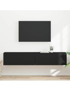 Mobile TV da parete 2 pcs Nero 60 x 31 x 29.5 cm