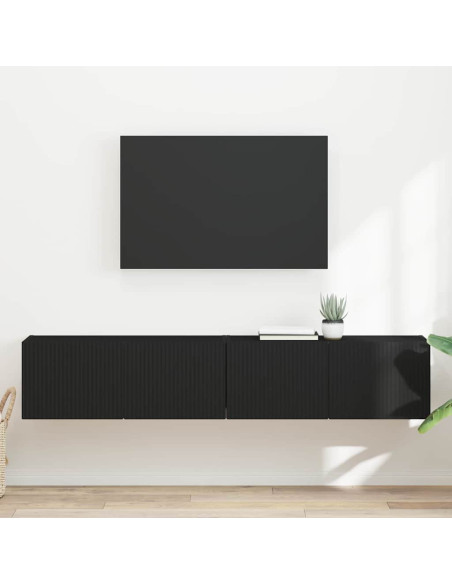 Mobile TV da parete 2 pcs Nero 60 x 31 x 29.5 cm