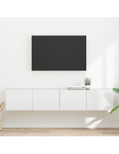 Mobile TV da parete 2 pcs Bianco Lucido 60 x 31 x 29.5 cm