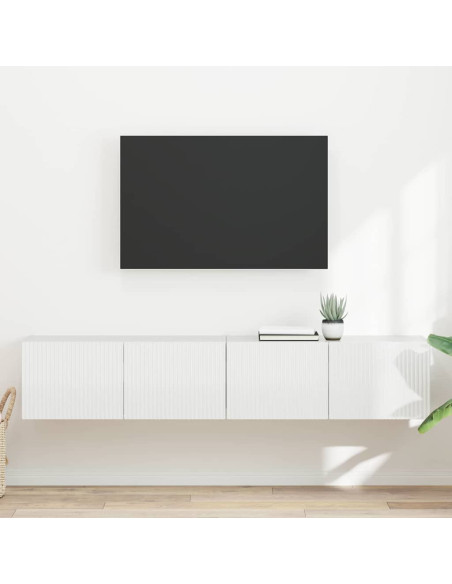 Mobile TV da parete 2 pcs Bianco Lucido 60 x 31 x 29.5 cm