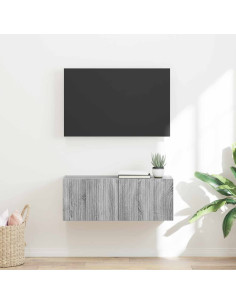 Mobile TV da parete Grigio Sonoma 60 x 31 x 29.5 cm