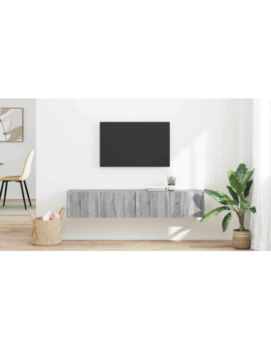 Mobile TV da parete 2 pcs Grigio Sonoma 60 x 31 x 29.5 cm