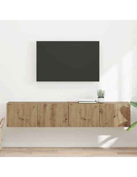 Mobile TV da parete 2 pcs Rovere Artigianale 60 x 31 x 29.5 cm