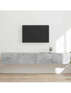 Mobile TV da parete 2 pcs Calcestruzzo 98 x 31 x 29,5 cm