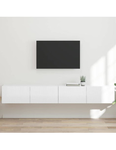 Mobile TV da parete 2 pcs Bianco Lucido 98 x 31 x 29,5 cm