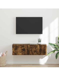 Mobile TV da parete Rovere fumé 98 x 31 x 29,5 cm