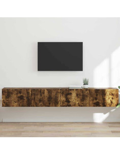 Mobile TV da parete 2 pcs Rovere fumé 98 x 31 x 29,5 cm