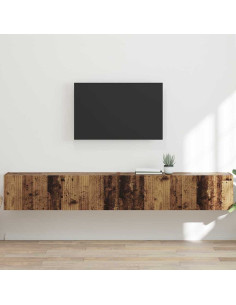 Mobile TV da parete 2 pcs Legno vecchio 98 x 31 x 29,5 cm