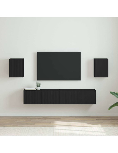 Mobile TV da parete 2 pcs Nero 30 x 31 x 40 cm