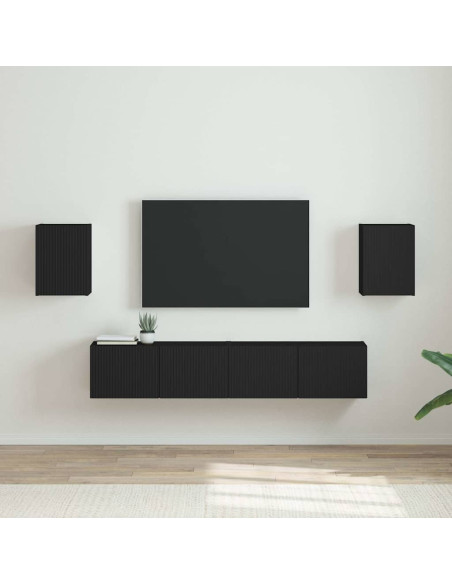 Mobile TV da parete 2 pcs Nero 30 x 31 x 40 cm