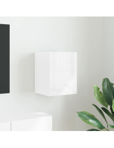 Mobile TV da parete Bianco Lucido 30 x 31 x 40 cm