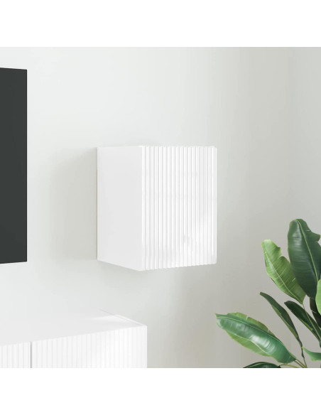 Mobile TV da parete Bianco Lucido 30 x 31 x 40 cm