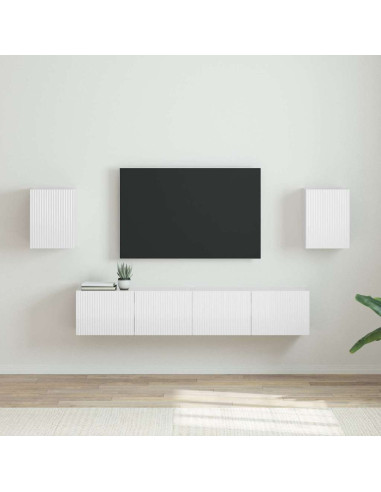 Mobile TV da parete 2 pcs Bianco Lucido 30 x 31 x 40 cm