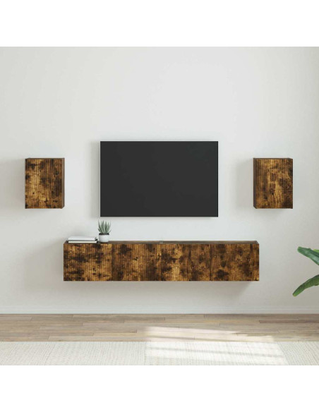 Mobile TV da parete 2 pcs Rovere fumé 30 x 31 x 40 cm