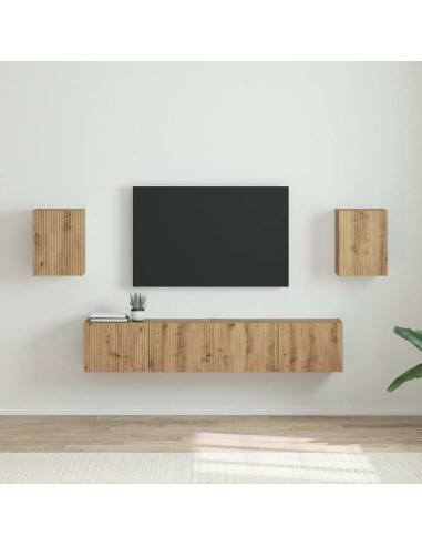 Mobile TV da parete 2 pcs Rovere Artigianale 30 x 31 x 40 cm