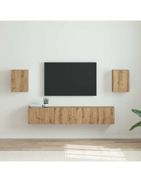 Mobile TV da parete 2 pcs Rovere Artigianale 30 x 31 x 40 cm