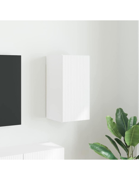 Mobile TV da parete Bianco 30 x 31 x 60 cm Legno multistrato