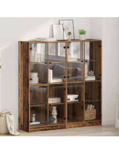 Credenza 2 pcs Legno vecchio 68 x 37 x 142 cm Legno multistrato