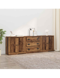 Sideboards con cassetto 3 pcs Legno vecchio 70 x 35,5 x 67,5 cm