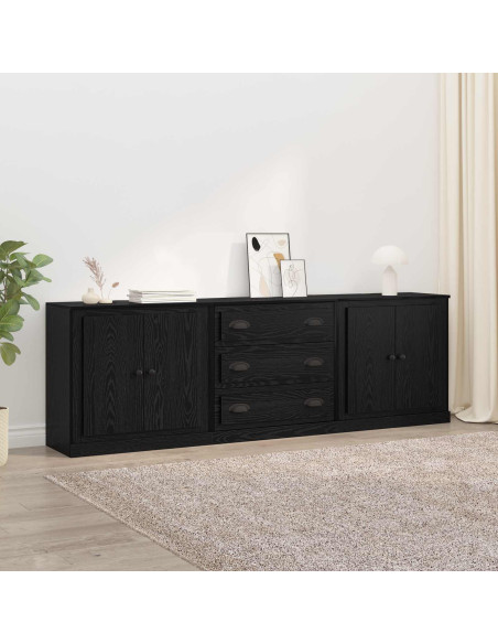Sideboards con cassetto 3 pcs Rovere Nero 70 x 35,5 x 67,5 cm