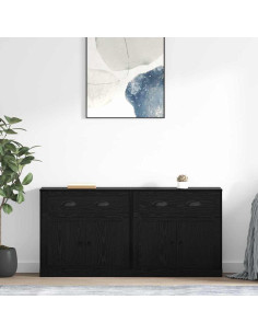 Sideboards con cassetto 2 pcs Rovere Nero 70 x 35,5 x 67,5 cm