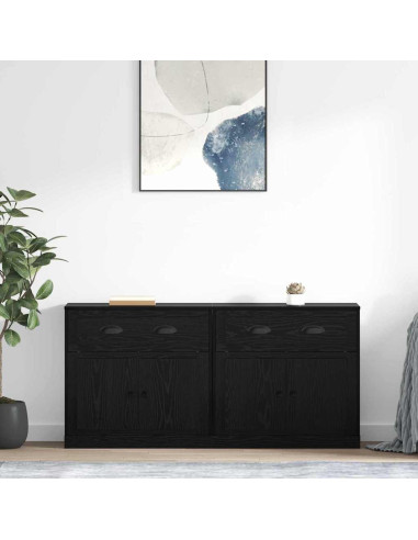 Sideboards con cassetto 2 pcs Rovere Nero 70 x 35,5 x 67,5 cm