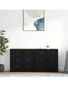 Sideboards con cassetto 2 pcs Rovere Nero 70 x 35,5 x 67,5 cm
