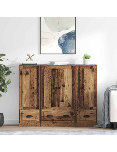 Credenza con cassetto 3 pcs Legno vecchio Legno multistrato