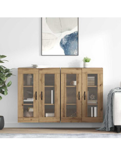 Armadi da Parete 2 pcs Rovere artigianale 69,5 x 34 x 90 cm