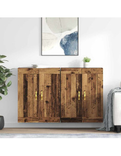 Mobile a muro 2 pcs Legno vecchio 69,5 x 34 x 90 cm