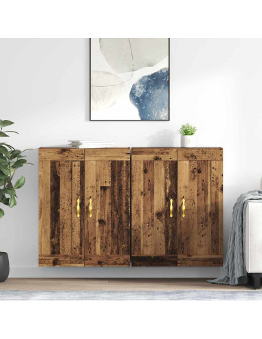 Mobile a muro 2 pcs Legno vecchio 69,5 x 34 x 90 cm