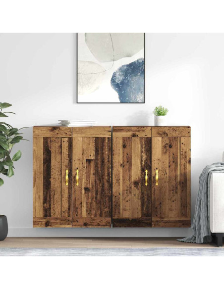 Mobile a muro 2 pcs Legno vecchio 69,5 x 34 x 90 cm