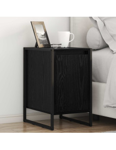 Comodino Rovere Nero 39,5 x 30 x 50 cm Legno multistrato