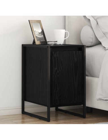 Comodino 2 pcs Rovere Nero 39,5 x 30 x 50 cm Legno multistrato