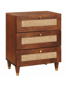 Comodini con cassetto 50 x 33 x 62 cm Legno di mango massello