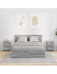 Comodini con cassetto 2 pcs Grigio Sonoma 30,5 x 30 x 43 cm