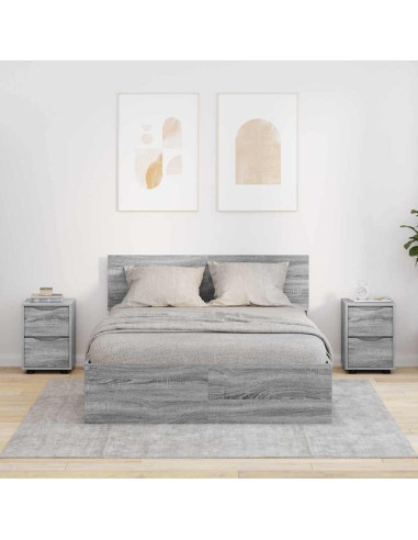 Comodini con cassetto 2 pcs Grigio Sonoma 30,5 x 30 x 43 cm