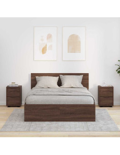 Comodini con cassetto 2 pcs Rovere Marrone 30,5 x 30 x 43 cm