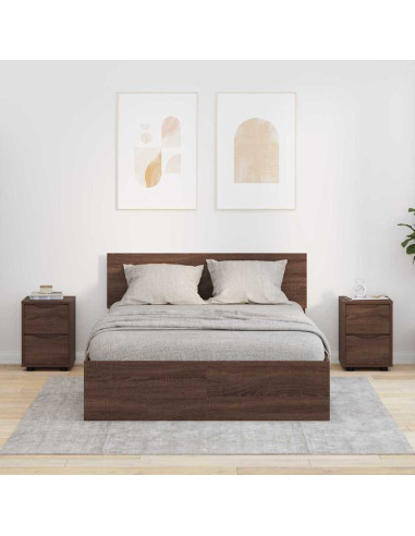 Comodini con cassetto 2 pcs Rovere Marrone 30,5 x 30 x 43 cm