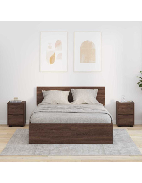 Comodini con cassetto 2 pcs Rovere Marrone 30,5 x 30 x 43 cm