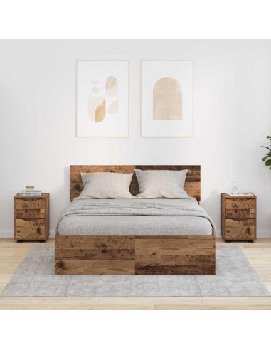 Comodini con cassetto 2 pcs Legno vecchio 30,5 x 30 x 43 cm