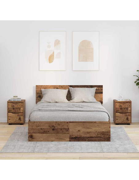 Comodini con cassetto 2 pcs Legno vecchio 30,5 x 30 x 43 cm