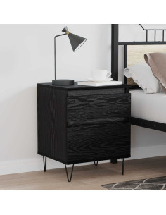 Armadietto per letto con cassetto Rovere Nero 40 x 35 x 50 cm