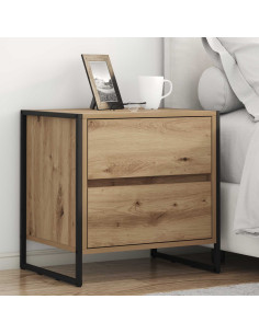 Comodino Rovere Artigianale 50 x 39.5 x 50 cm Legno multistrato