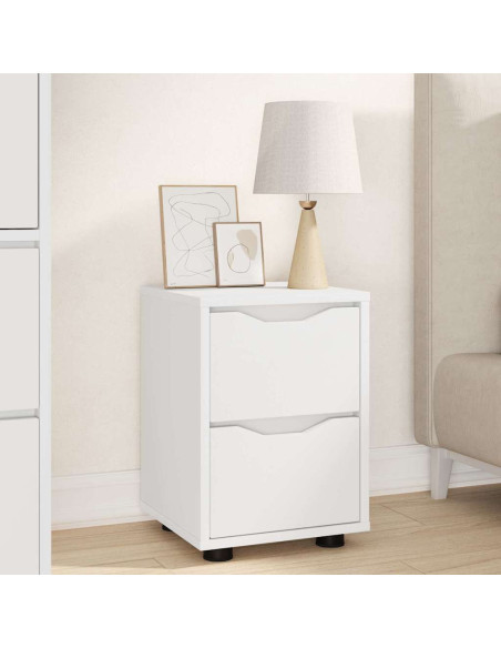 Comodino Bianco 30,5 x 30 x 43 cm Legno multistrato