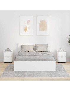 Comodini 2 pcs Bianco 30,5 x 30 x 43 cm Legno multistrato