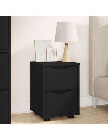 Comodino con cassetto Nero 30,5 x 30 x 43 cm Legno multistrato