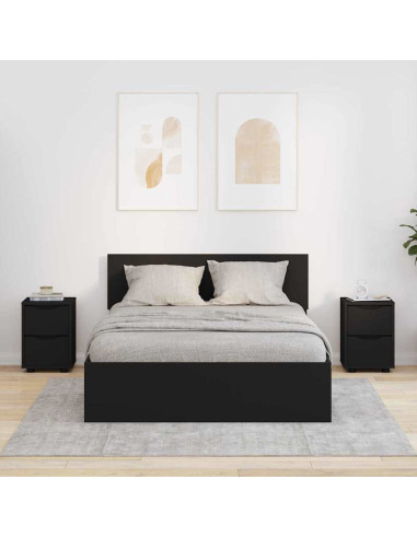 Comodini 2 pcs Nero 30,5 x 30 x 43 cm Legno multistrato